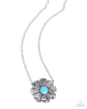 Load image into Gallery viewer, Floral Form Blue Necklace