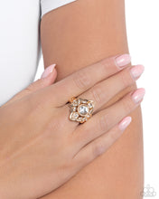 Load image into Gallery viewer, Dazzling Dignity Gold Skinny Band Ring