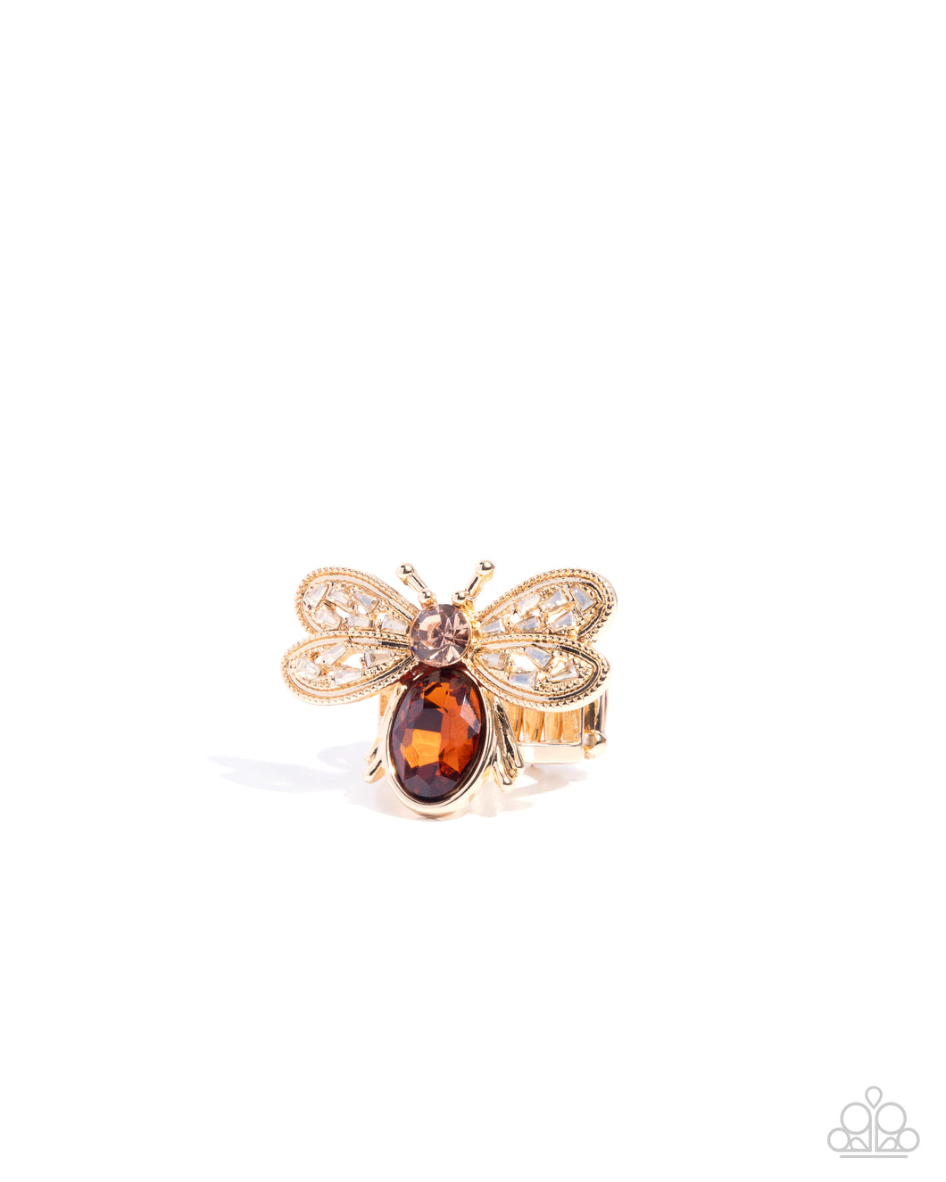 Bedazzled Bee Brown Ring