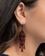 Load image into Gallery viewer, Fringe Film Red Earrings