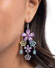 Load image into Gallery viewer, Floral Fountain Purple Earrings