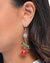 Load image into Gallery viewer, Floral Fractal Red Earrings