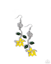 Load image into Gallery viewer, Floral Fractal Yellow Earrings