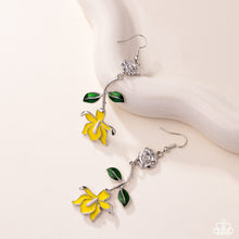 Load image into Gallery viewer, Floral Fractal Yellow Earrings