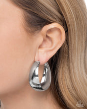Load image into Gallery viewer, Subtle Sheen Silver Hoop Earrings