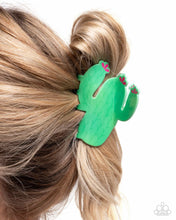 Load image into Gallery viewer, Cactus Clip Green Hair Claw