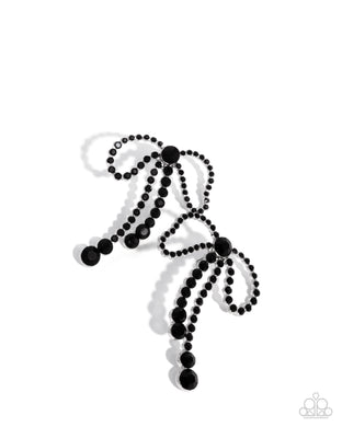 Black Tie Bow Black Earrings