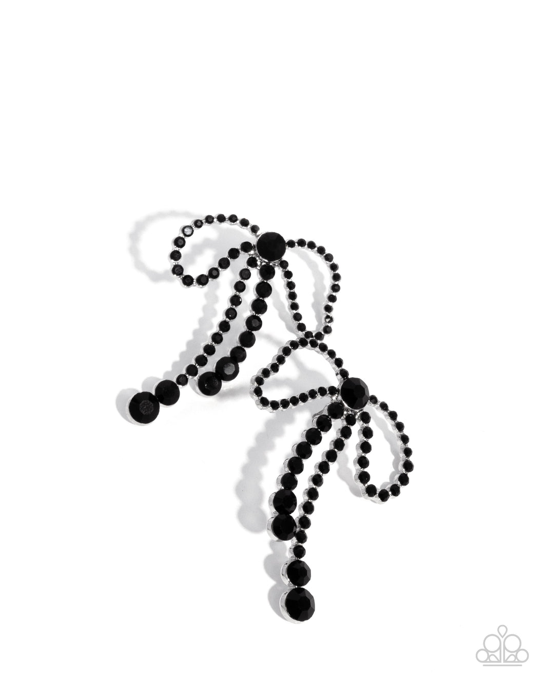 Black Tie Bow Black Earrings