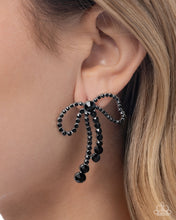 Load image into Gallery viewer, Black Tie Bow Black Earrings