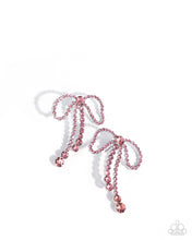 Load image into Gallery viewer, Black Tie Bow Pink Earrings