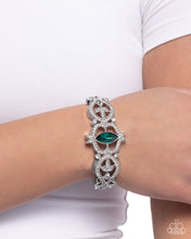 Load image into Gallery viewer, Courtly Coquette Green Hinged Bracelet