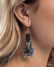 Load image into Gallery viewer, Western Warden Black Earrings