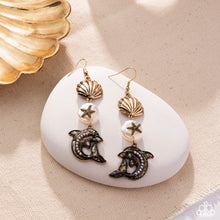 Load image into Gallery viewer, Delightful Dolphin Gold Earrings