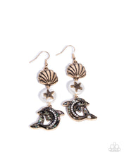 Load image into Gallery viewer, Delightful Dolphin Gold Earrings
