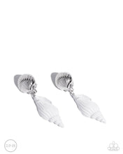 Load image into Gallery viewer, Coastal Collage White Clip On Earrings