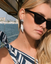 Load image into Gallery viewer, Coastal Collage White Clip On Earrings