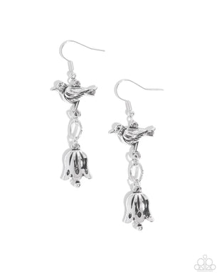 Balancing Bird Silver Earrings