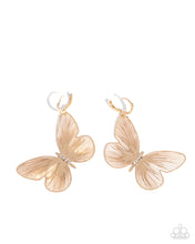 Load image into Gallery viewer, Fluttering Folk Gold Hinged Hoop Earrings