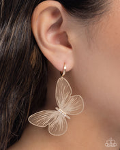 Load image into Gallery viewer, Fluttering Folk Gold Hinged Hoop Earrings