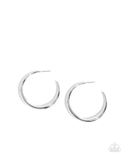 Load image into Gallery viewer, Sleek Selvage Silver Hoop Earrings