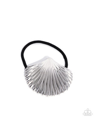 Short Seashell Silver Hair Tie
