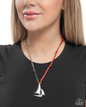 Load image into Gallery viewer, Sailboat Shimmer Red Necklace