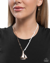 Load image into Gallery viewer, Sailboat Shimmer White Necklace