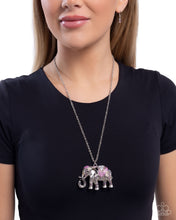 Load image into Gallery viewer, Educated Elephant Purple Necklace