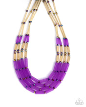 Load image into Gallery viewer, Cylindrical Craze Purple Necklace