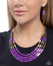 Load image into Gallery viewer, Cylindrical Craze Purple Necklace