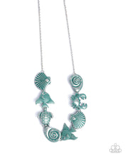 Load image into Gallery viewer, Coastal Shelf Blue Necklace