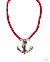 Load image into Gallery viewer, Anchored Allure Red Necklace