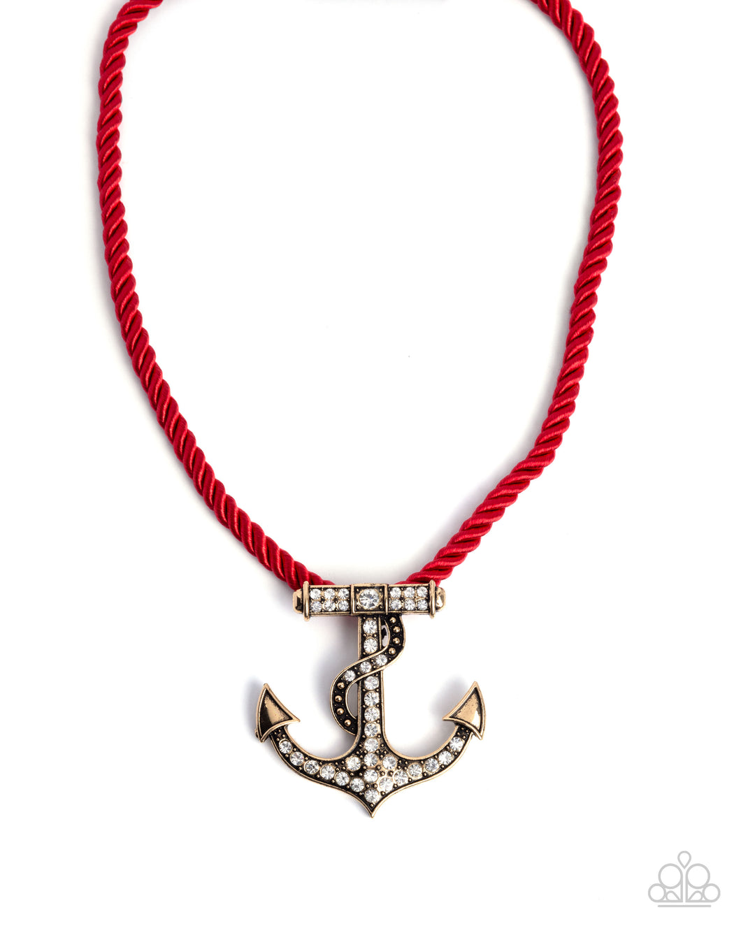 Anchored Allure Red Necklace