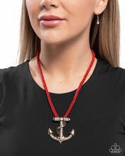 Load image into Gallery viewer, Anchored Allure Red Necklace