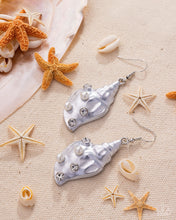 Load image into Gallery viewer, Coastal Conch White Earrings
