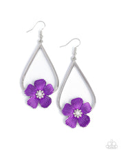 Load image into Gallery viewer, Tropical Teardrop Purple Earrings