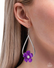 Load image into Gallery viewer, Tropical Teardrop Purple Earrings