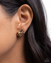 Load image into Gallery viewer, Stallion Selfie Gold Post Earrings