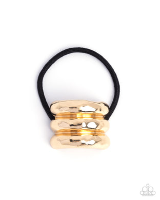 Crimped Celebrity Gold Hair Tie