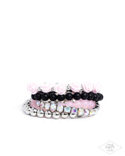 Load image into Gallery viewer, Rose Garden Grandeur Pink/Black Bracelet