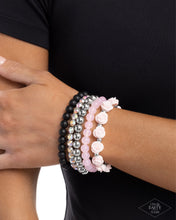 Load image into Gallery viewer, Rose Garden Grandeur Pink/Black Bracelet