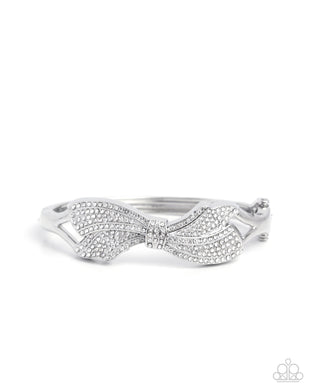 Blissful Bow White Hinged Bracelet