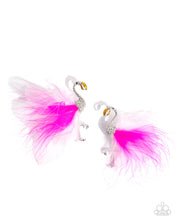 Load image into Gallery viewer, Feathered Flamingo Pink Feather Earrings