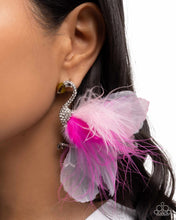 Load image into Gallery viewer, Feathered Flamingo Pink Feather Earrings