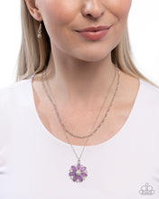 Load image into Gallery viewer, Floral File Purple Necklace