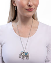Load image into Gallery viewer, Educated Elephant Blue Necklace