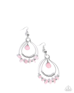Chiseled Cascade Pink Earrings