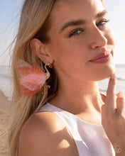 Load image into Gallery viewer, Feathered Flamingo Orange Feather Earrings