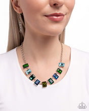 Load image into Gallery viewer, Radiant Rectangles Green Necklace