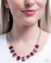 Load image into Gallery viewer, Radiant Rectangles Red Necklace